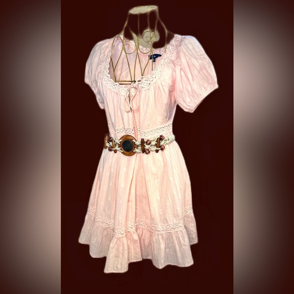 Lulus Dresses & Skirts - NWT Lulu’s Blush Babydoll Boho Mini Dress, Tiered, Short Sleeved, 100% Cotton, S
